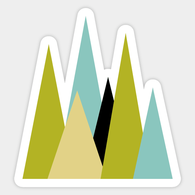 Mid Century Modern Triangles Sticker by OrchardBerry